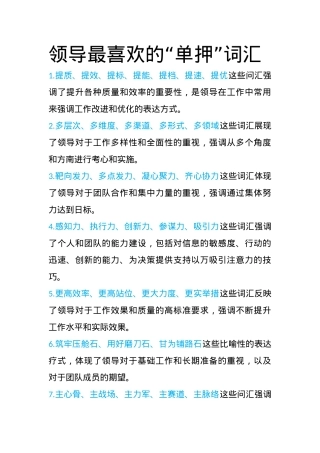 领导最喜欢的“单押”词汇.doc