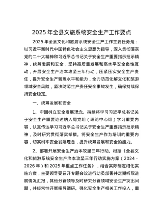 2025年全县文旅系统安全生产工作要点.docx