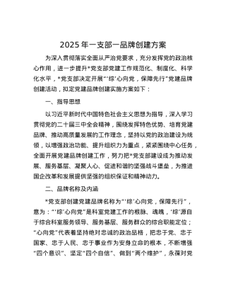 2025年一支部一品牌创建方案.docx