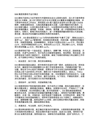 XXX集团X委班子运行情况.docx