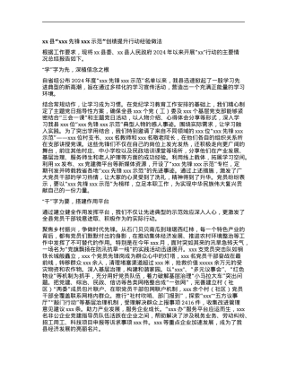 xx县“xxx先锋 xxx示范”创绩提升行动经验做法.docx