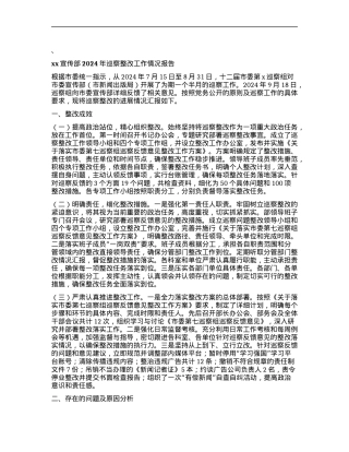 xx宣传部2024年巡察整改工作情况报告.docx