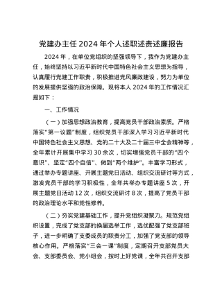 X建办主任2024年个人述职述责述廉报告.docx