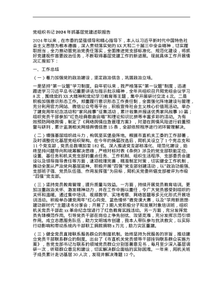X组织书记2024年抓基层X建述职报告.docx