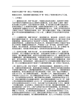 X组织书记履行“第一责任人”职责情况报告.docx
