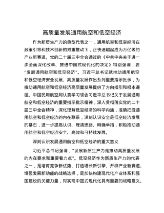 高质量发展通用航空和低空经济.docx