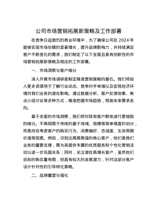 公司市场营销拓展新策略及工作部署.docx