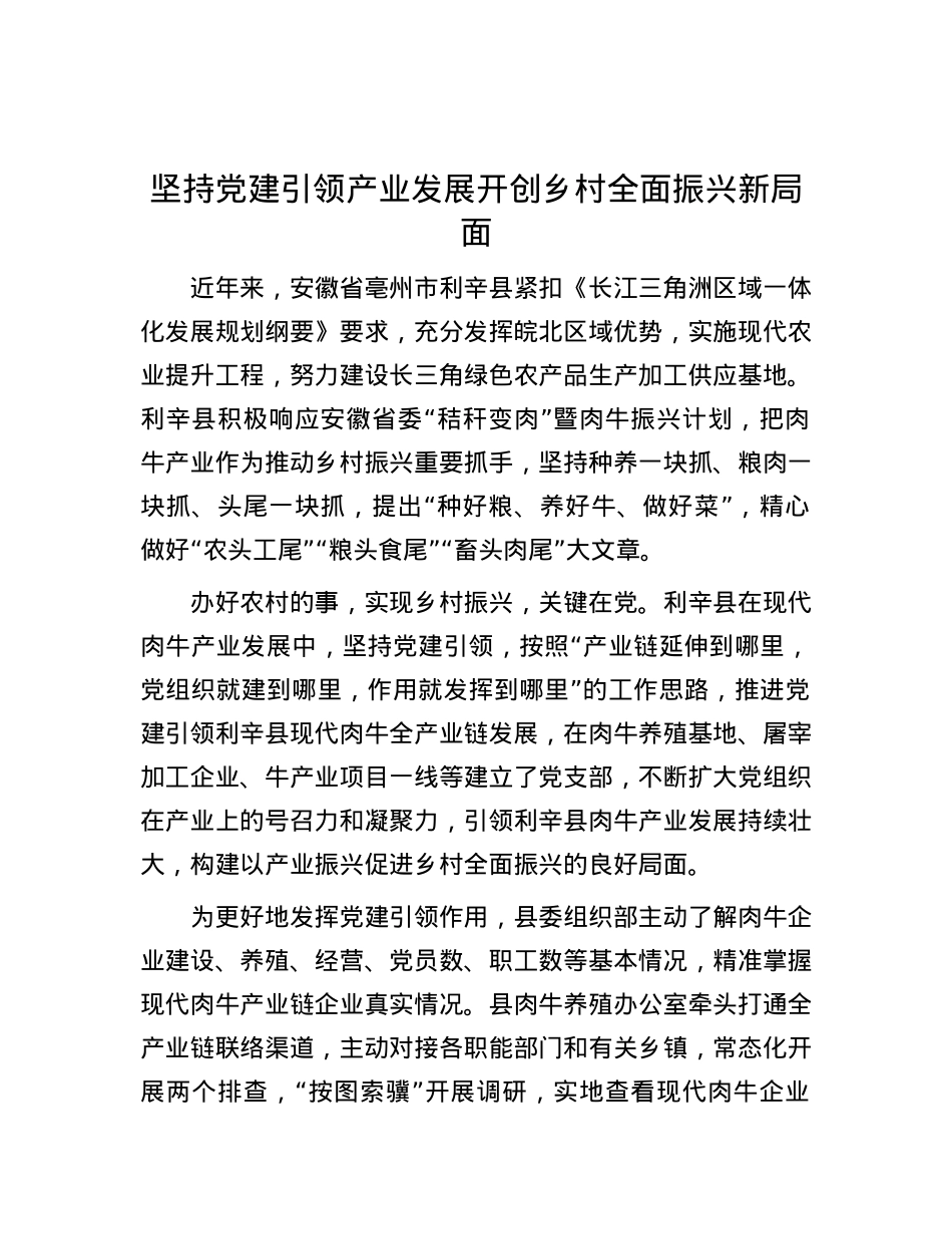 坚持X建引领产业发展 开创乡村全面振兴新局面.docx_第1页