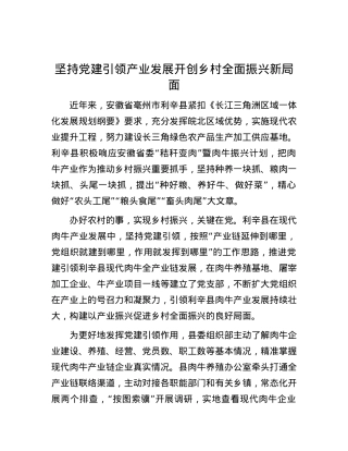 坚持X建引领产业发展 开创乡村全面振兴新局面.docx
