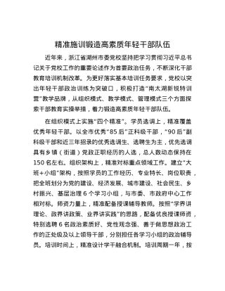 精准施训锻造高素质年轻干部队伍.docx