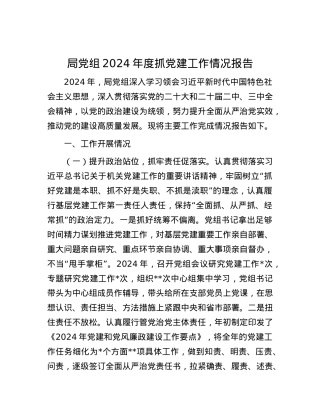 局X组2024年度抓X建工作情况报告.docx