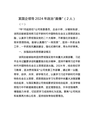 某国企领导2024年ZZ“画像”（2人）.docx