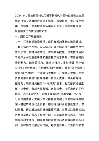 党委书记2024年抓党建述职报告.docx