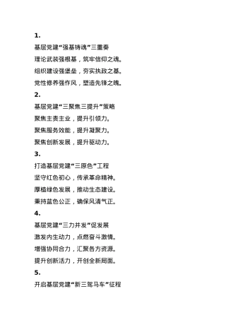 基层党建写作小标题30组.docx