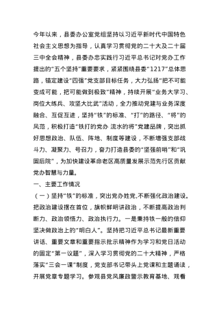 县委办公室党组2024年落实全面从严治党主体责任工作情况报告.docx