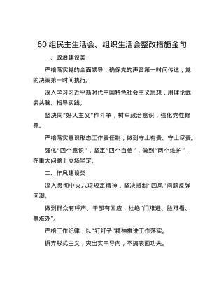 60组民主生活会、组织生活会整改措施金句.docx
