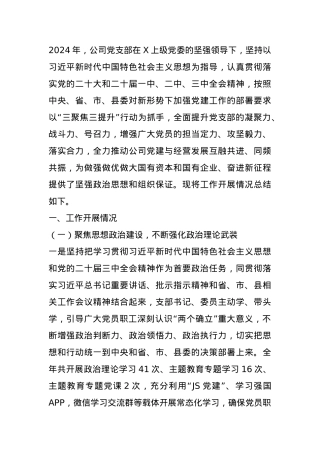 2024年国有企业党建工作总结及下一步工作计划.docx