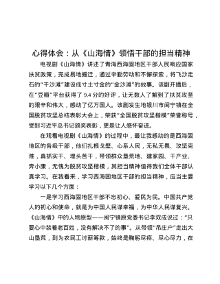 心得体会：从《山海情》领悟干部的担当精神.docx