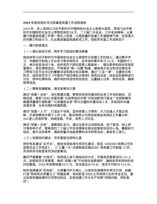 2024年度X组织书记抓基层X建工作述职报告（公司）.docx