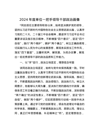 2024年度单位一把手领导干部ZZ画像.docx