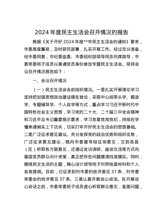 2024年度民主生活会召开情况的报告.docx
