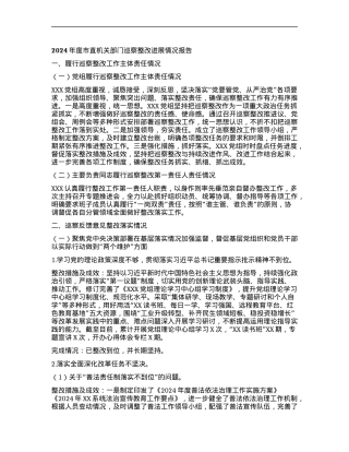 2024年度市直机关部门巡察整改进展情况报告.docx