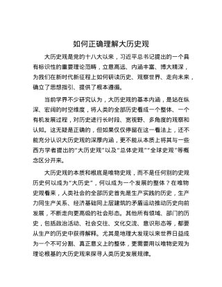 如何正确理解大历史观.docx