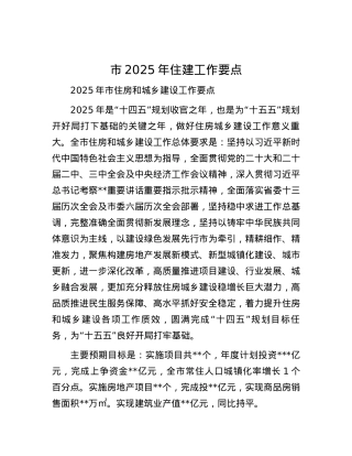 市2025年住建工作要点 (2).docx