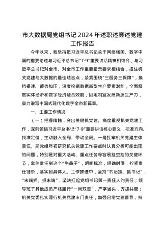 市大数据局党组书记2024年述职述廉述党建工作报告.docx