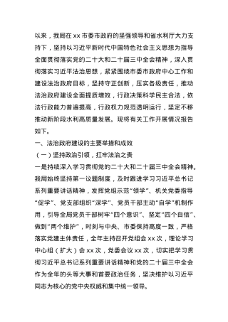 市水务局2024年度法治政府建设报告.docx