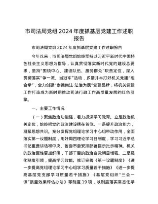 市司法局X组2024年度抓基层X建工作述职报告 (2).docx