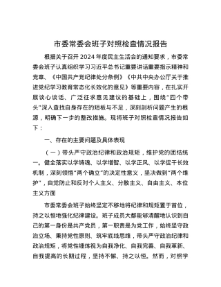 市委常委会班子对照检查情况报告 (2).docx