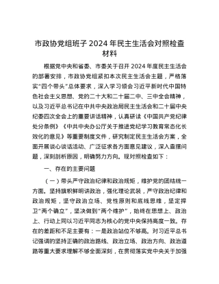 市政协X组班子2024年民主生活会对照检查材料.docx