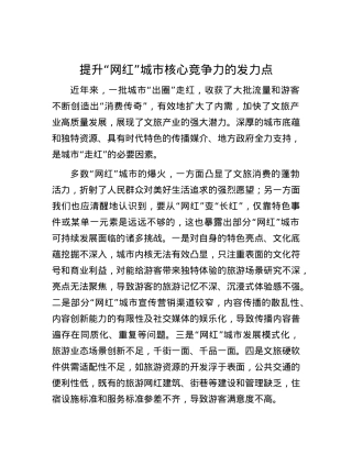 提升“网红”城市核心竞争力的发力点.docx