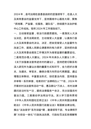县司法局在县人大常委会上的年度工作报告.docx