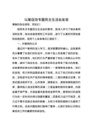 以案促改专题民主生活会发言.docx