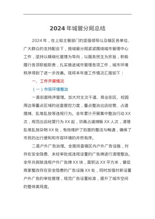 2024年城管分局总结.docx