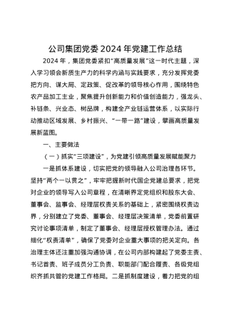 公司集团党委2024年党建工作总结.docx