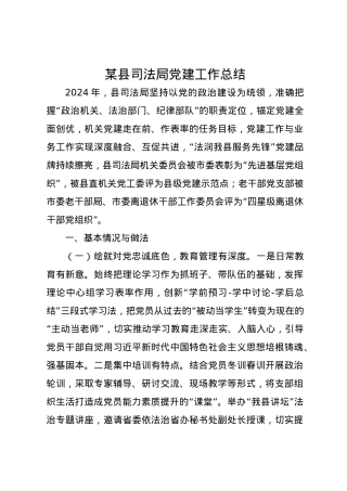 某县司法局2024年党建工作总结.docx