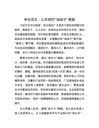 申论范文：让农民的“钱袋子”更鼓.docx