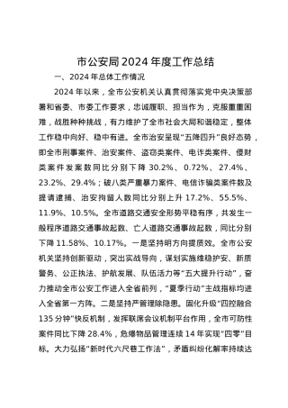 市公安局2024年度工作总结.docx