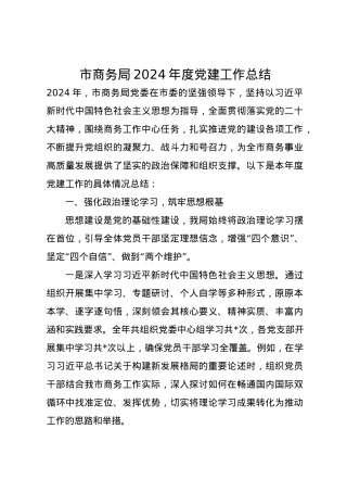 市商务局 2024 年度党建工作总结.docx