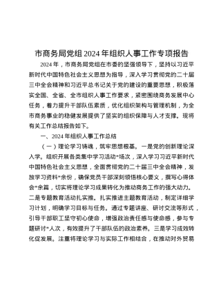 市商务局X组2024年组织人事工作专项报告.docx