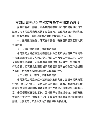 市司法局X组关于巡察整改工作情况的通报.docx