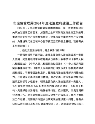 市应急管理局2024年度法治政府建设工作报告.docx