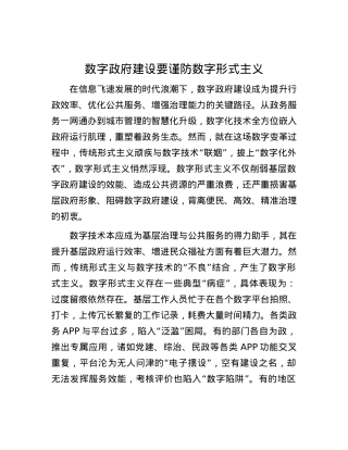 数字政府建设要谨防数字形式主义.docx
