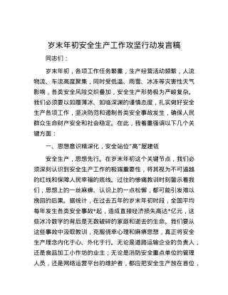 岁末年初安全生产工作攻坚行动发言稿.docx