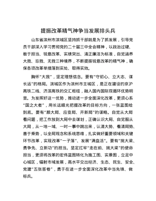 提振改革精气神 争当发展排头兵.docx