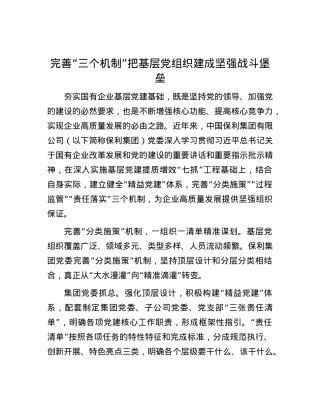 完善“三个机制”把基层X组织建成坚强战斗堡垒.docx