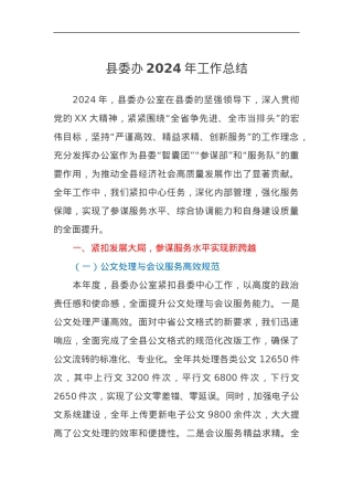 县委办2024年工作总结.docx
